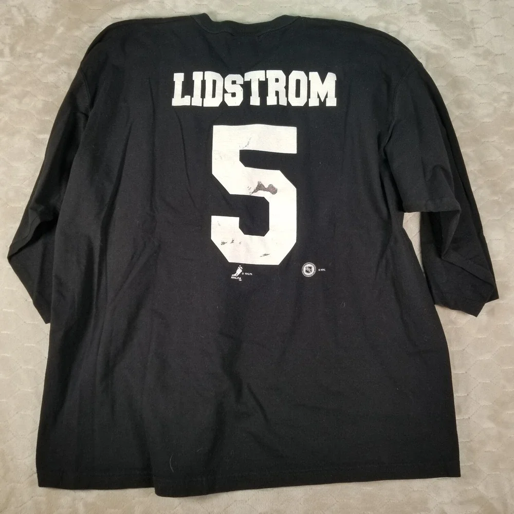 VTG Detroit Red Wings 2002 Stanley Cup Champs Black 3/4 Sleeve Shirt XL Lidstrom - Picture 8 of 10